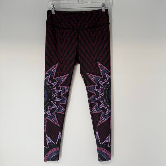 Mara Hoffman Starbasket Long Legging Women's Size M Burgundy Mid Rise Activewear - Picture 2 of 10
